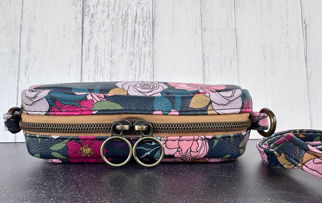 Floral Faux Leather - Tiny Cata Handbag