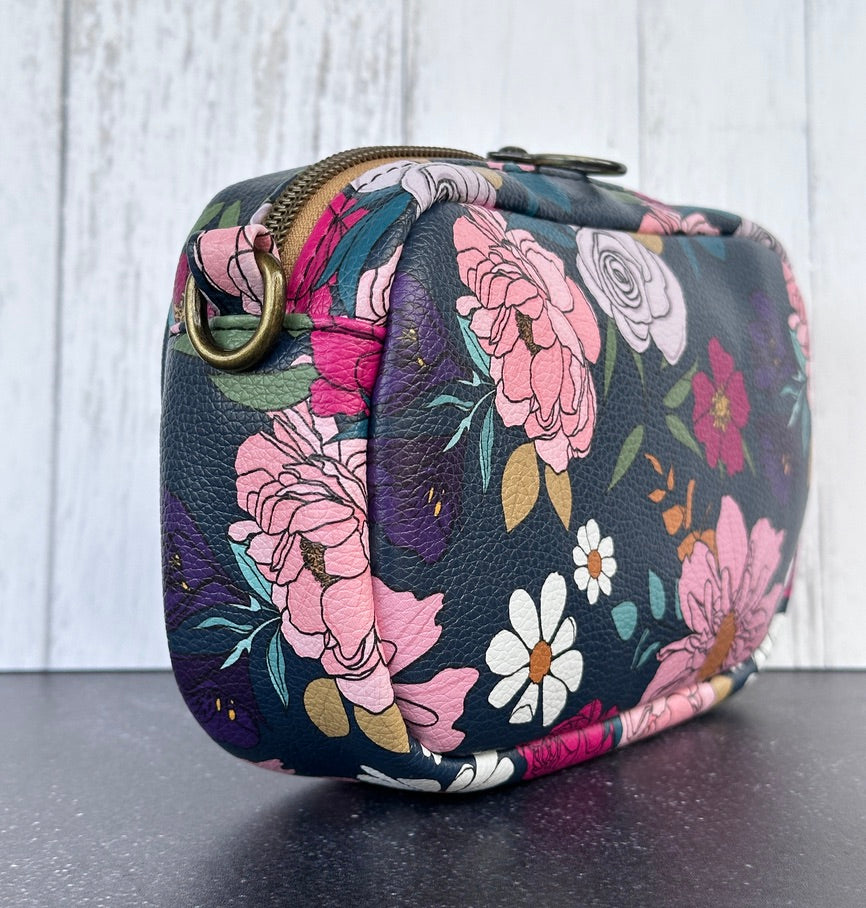 Floral Faux Leather - Tiny Cata Handbag