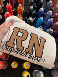 RN Embroidered Glitter HTV Sweatshirt