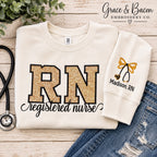 RN Embroidered Glitter HTV Sweatshirt