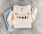 Halloween Banner Embroidered Crewneck Sweater