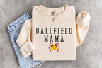 Ballfield Mama Embroidered Crewneck Sweatshirt - Softball with Bow